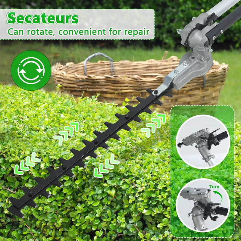 8 in 1Gas Weed Eater,52cc 2 Stroke Full-Functional Petrol Hedge Trimmer,Gas Weed Wacker,Grass Cutter Machine,Straight Shaft Grass Trimmer Cordless for Gardening (Orange) by GreenHaven Gardens