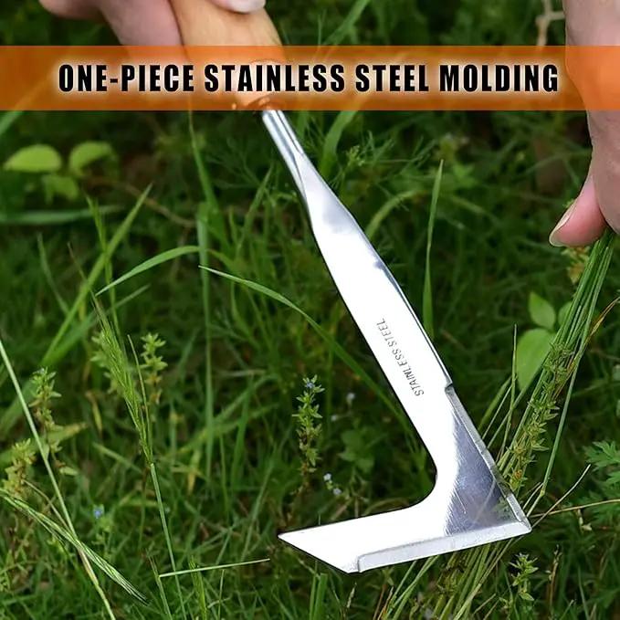 SHANFEEK Crack Weeder Weed Remover Tool for Garden Yard Weed Puller Hoe Gardening Tools Stainless Steel One-Piece Molding(L-Type) by GreenHaven Gardens
