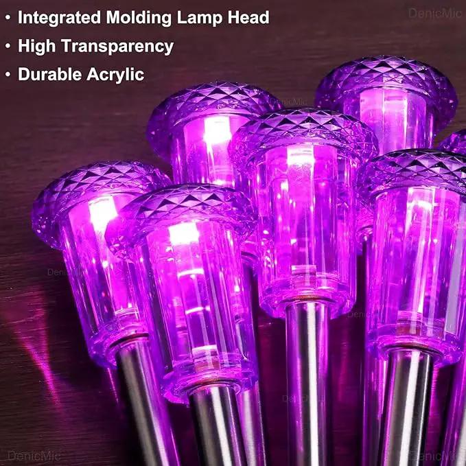DenicMic Solar Lights Outdoor Pathway Lights LED Waterproof Acrylic Lamp Head Stainless Steel Stake for Yard Garden Landscape Path Walkway Driveway Patio Lawn (Purple 15Pack) by GreenHaven Gardens