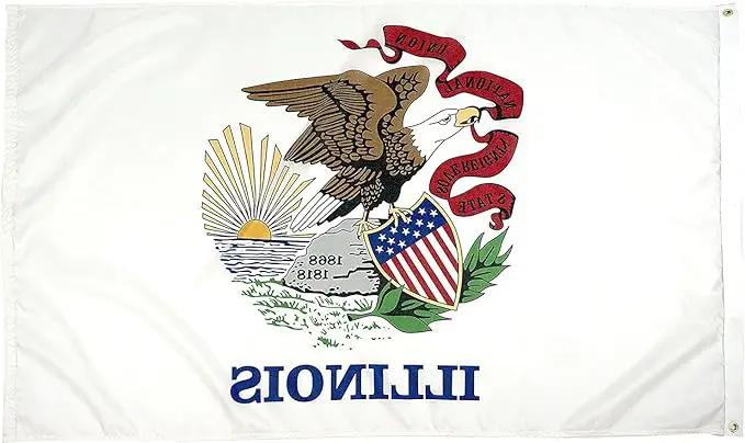 FlagSource Illinois Nylon State Flag, Made in the USA, 3x5' by GreenHaven Gardens
