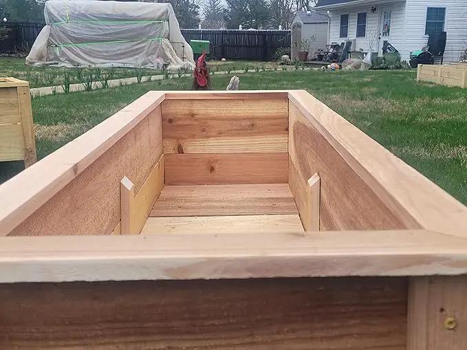 Handmade Custom Heavy Duty Rectangular Raised Cedar Wood Garden Planter Box – 46", 36", 24" – Indoor/Outdoor Farmhouse Style for Flowers & Vegetables – Made in USA (24" L x 15.5" W x 16.5" H) by GreenHaven Gardens