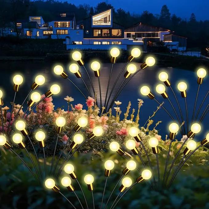 New Upgraded Solar Garden Lights, 6 Pack 48 LED Solar Firefly Lights Outdoor Waterproof, Solar & USB Charging, 8 Modes Swaying Light for Yard Pathway Patio Landscape Outdoor Decoration Lights by GreenHaven Gardens