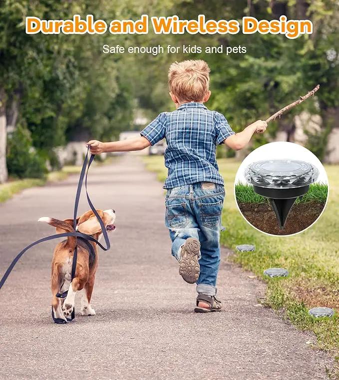 Solar Ground Lights,10 Pack Solar Powered Pathway Lights Outdoor,15Hrs Lasting,IP65 Waterproof,8 LED Solar Disk Light for Patio Driveway Walkway Garden Lawn Path Landscape by GreenHaven Gardens