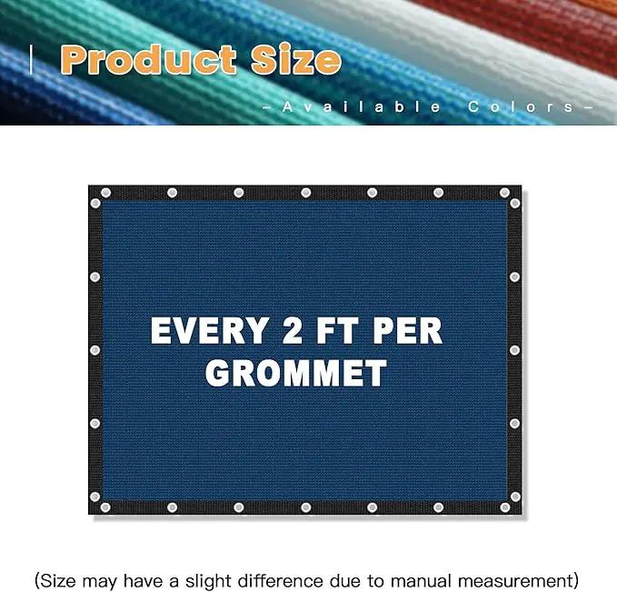VICLLAX Shade Fabric Sun Shade Cloth with Every 2 FT Grommets for Patio Garden Pergola Cover Canopy 4x12 FT, Dark Blue by GreenHaven Gardens