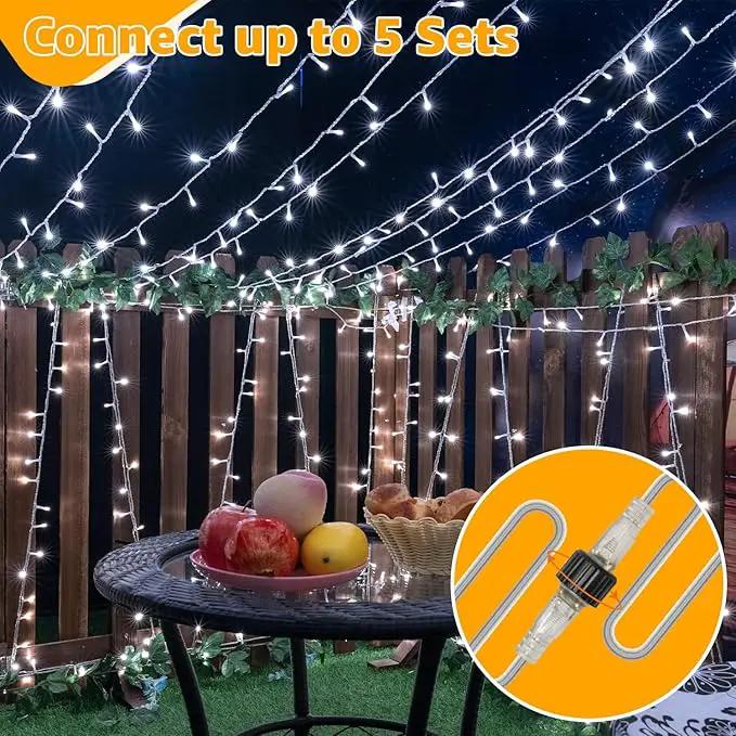 Ollny 120LED 40FT String Lights, Waterproof Connectable Fairy Lights with Timer 8 Modes, Cool White Plug in Christmas Light for Indoor Outdoor Patio Party Bedroom Classroom Decor by GreenHaven Gardens