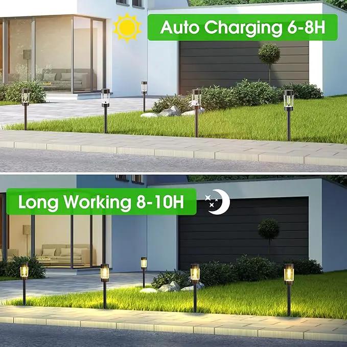 Solar Lights Outdoor, 12 Pack Waterproof Solar Landscape Lighting for Pathway Garden Yard Path Walkway Driveway Lawn Patio Outside Decor, Warm White by GreenHaven Gardens