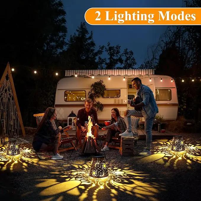 Toodour Solar Lantern Outdoor, Upgrade Hanging Solar Lights Garden Decor, Waterproof Hollow Out Retro Metal Sun & Moon Decorative Lights for Patio, Balcony, Yard, Walkway by GreenHaven Gardens