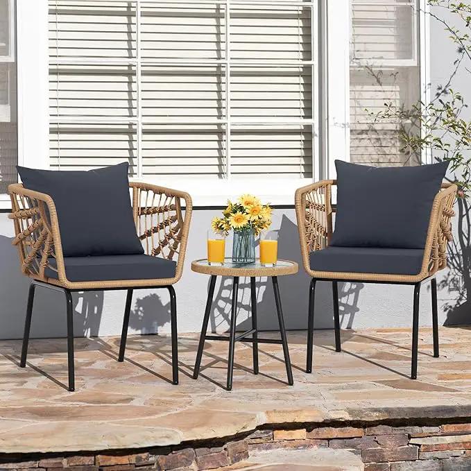 Outdoor Cushions for Patio Furniture, Waterproof Outdoor Chair Cushion w/Fade-Resistant, Removable & Machine-Washable Cover, 22x22 Inch, Deep Seat Sofa/Couch Pad Replacement – Set of 2, Dark Grey by GreenHaven Gardens
