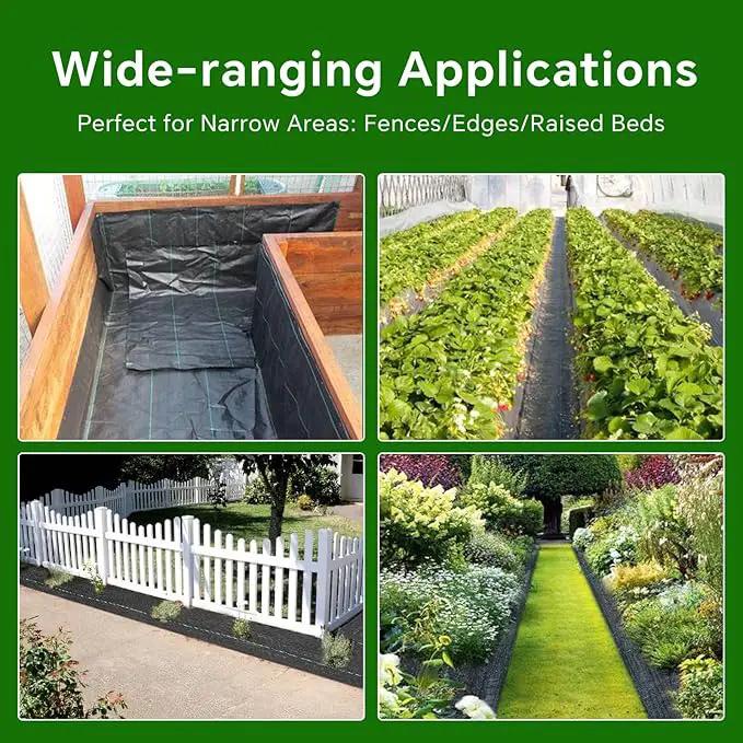 Weed Barrier Landscape Fabric Heavy Duty,3.2 OZ Premium Garden Weed Blocker Fabric for Weed Control, Plastic Ground Cover with Woven Weed Cloth,Durable Landscaping Fabric (2.8 X 50FT) by GreenHaven Gardens