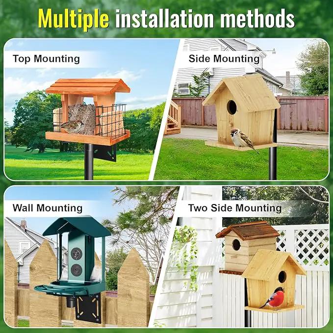 Bird Feeder Pole, 76in Adjustable Bird House Pole for Outdoors, Heavy Duty Smart Feeder Pole Mount Kit for Feeders, Birdhouse, Weather Station, Birdwatching by GreenHaven Gardens