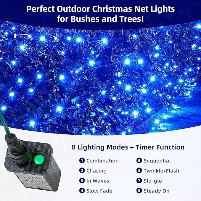 Led Net Lights Christmas Lights Outdoor Blue Christmas Net Lighting with 121Led Mini Globe Lights 5ftx5ft, Outdoor Indoor Fairy Mesh Net Lights for Christmas Trees, Bushes, Shrubs Decorations by GreenHaven Gardens