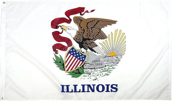 FlagSource Illinois Nylon State Flag, Made in the USA, 3x5' by GreenHaven Gardens