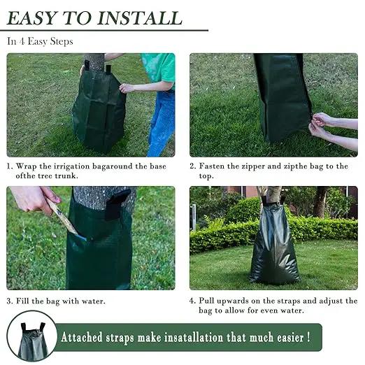 8 Pack 20 Gallon Capacity Watering Bags for Tree, 6-8 Hours Slow Release Tree Water Bags, Reusable Tree Watering Bag, Premium PVC Gator Bags for Healthier Trees, Sapling, Plant by GreenHaven Gardens