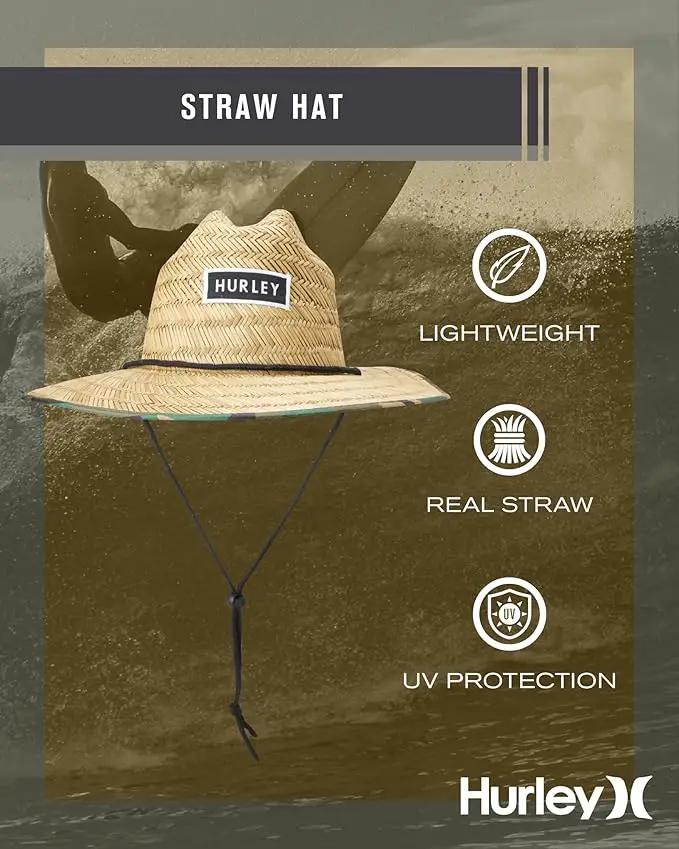 Hurley Men's Straw Hat - Bayside Lifeguard Straw Sun Hat by GreenHaven Gardens