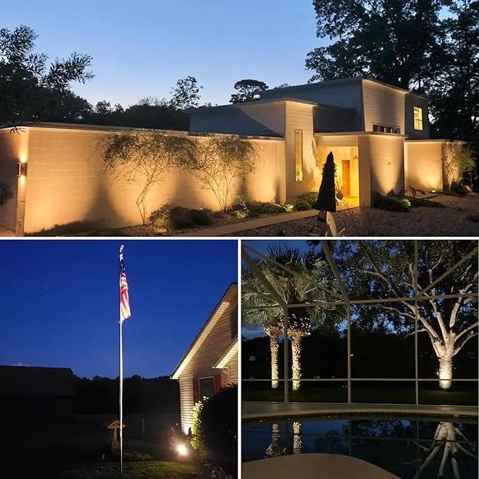 SUNVIE Outdoor LED Spotlight with Dusk to Dawn Photocell Light Sensor 20W Landscape Lights 120V AC 3000K Warm White Waterproof Landscape Spotlights for Yard Tree Flag Garden Decor 6 FT Cord(2 Pack) by GreenHaven Gardens