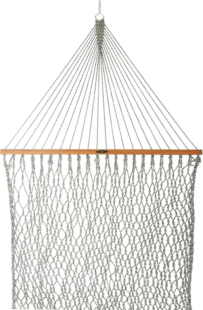 Original Pawleys Island Large Green Oatmeal Heirloom Tweed DURACORD® Rope Hammock with Extension Chains & Tree Hooks, Handcrafted in The USA, 450 LB Weight Capacity, 13 ft. x 55 in. by GreenHaven Gardens