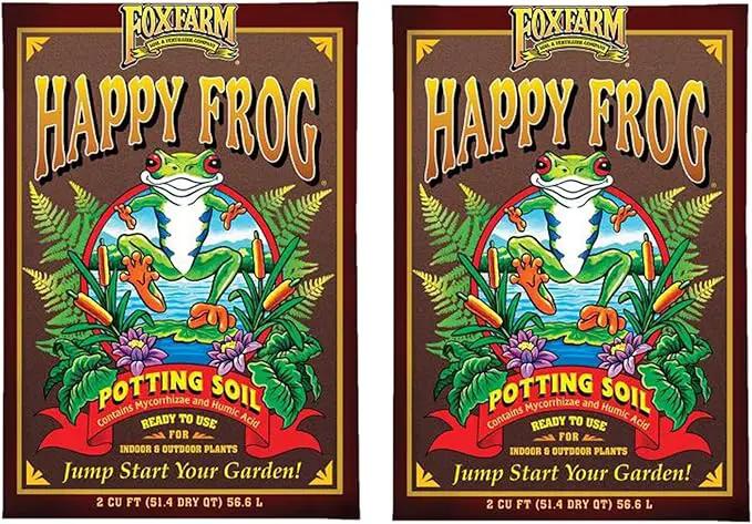 FoxFarm Happy Frog Potting Soil, 2cu ft (Pack of 2) - for Indoor/Outdoor Container Plants, Improves Root Efficiency, pH Adjusted for Optimal Nutrient Uptake - Contains Mycorrhizae and Humic Acids by GreenHaven Gardens