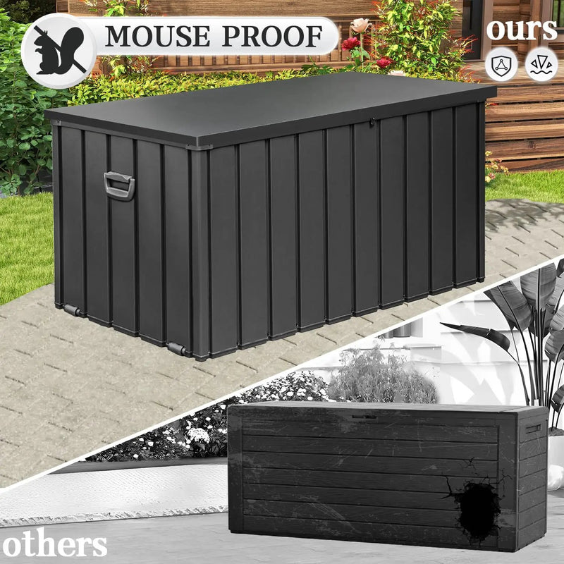 Domi 200-Gallon Outdoor Storage Box – Waterproof, Lockable Storage Cabinet for Patio Furniture, Garden Tools & Pool Supplies – Large Metal Storage for Cushions, Toys & More by GreenHaven Gardens