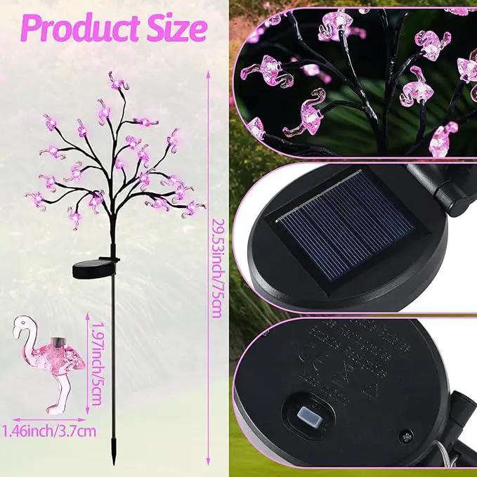 4 Pcs Pink Flamingos Yard Decoration Solar Flamingo Stake Lights Outdoor LED Yard Decorations for Pathway Lawn Patio Walkway Christmas, 29.5" Height by GreenHaven Gardens