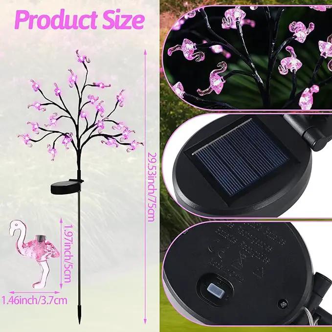 6 Pcs Pink Flamingos Yard Decoration Solar Flamingo Stake Lights Outdoor LED Yard Decorations for Pathway Lawn Patio Walkway Christmas, 29.5" Height by GreenHaven Gardens
