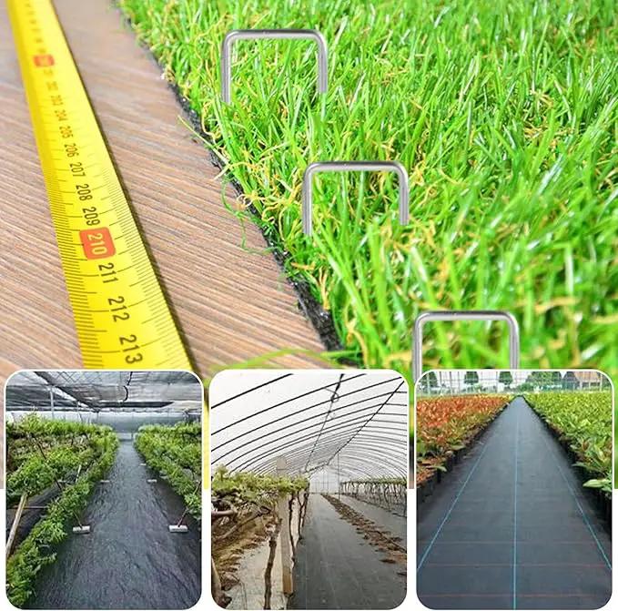 Sturdy Garden Landscape Staples, 6 Inch Galvanized Steel Sod Pins Anti-Rust Stakes for Weed Barrier, Christmas Decorations and Landscaping Fabric. by GreenHaven Gardens
