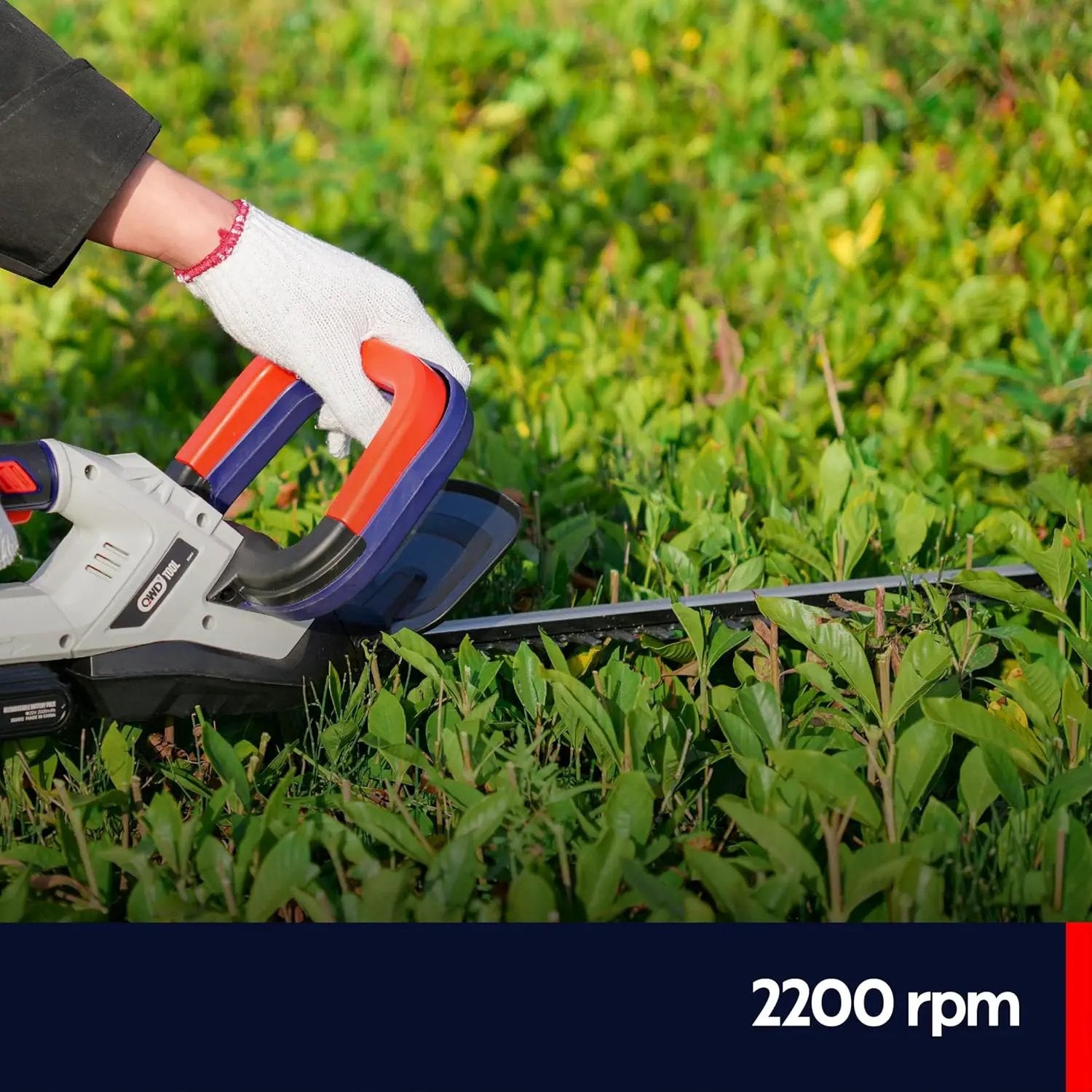QWD 20v Cordless Hedge Trimmer Powered by Battery(Battery & Charger Included) with 20-Inch Blade & 40-Min Runtime,2200 cuts/Min,Lightweight Aluminum Body for Home Garden by GreenHaven Gardens