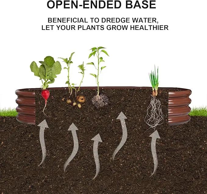 Raised Garden Bed Galvanized Planter Box Outdoor, Rot-Resistant Metal Garden Bed Planter for Vegetables Flower Herb (6.5ft, Brown) by GreenHaven Gardens