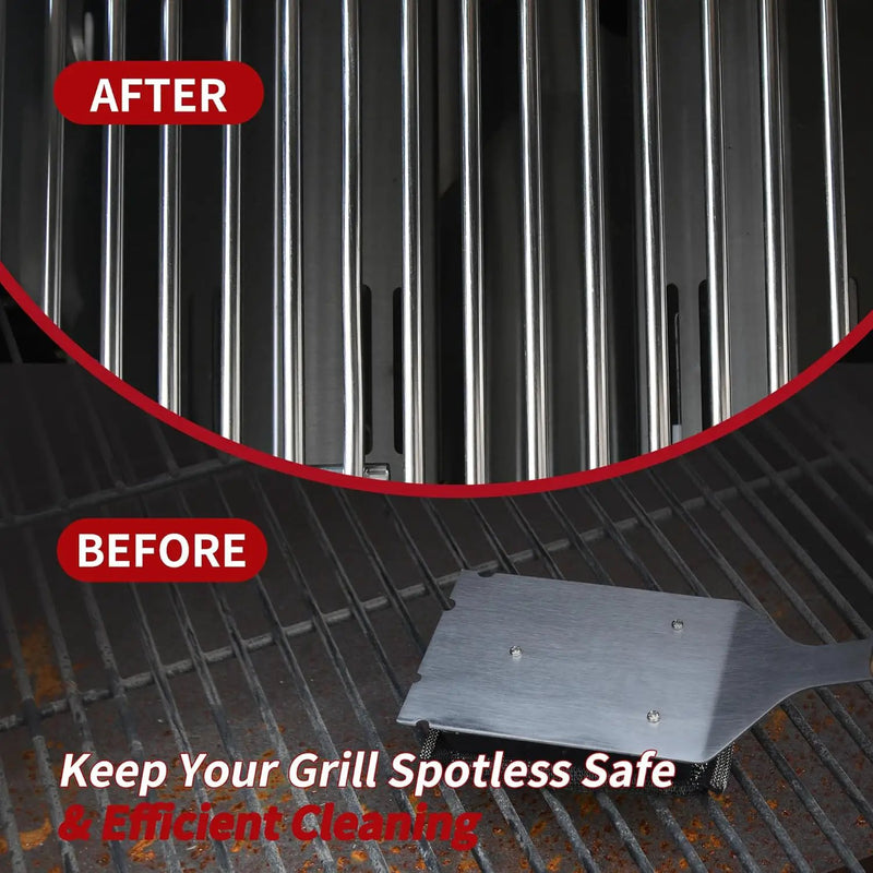Bristle-Free BBQ Grill Brush & Scraper - Heavy Duty Barbecue Cleaner with Extended Handle‌ by GreenHaven Gardens