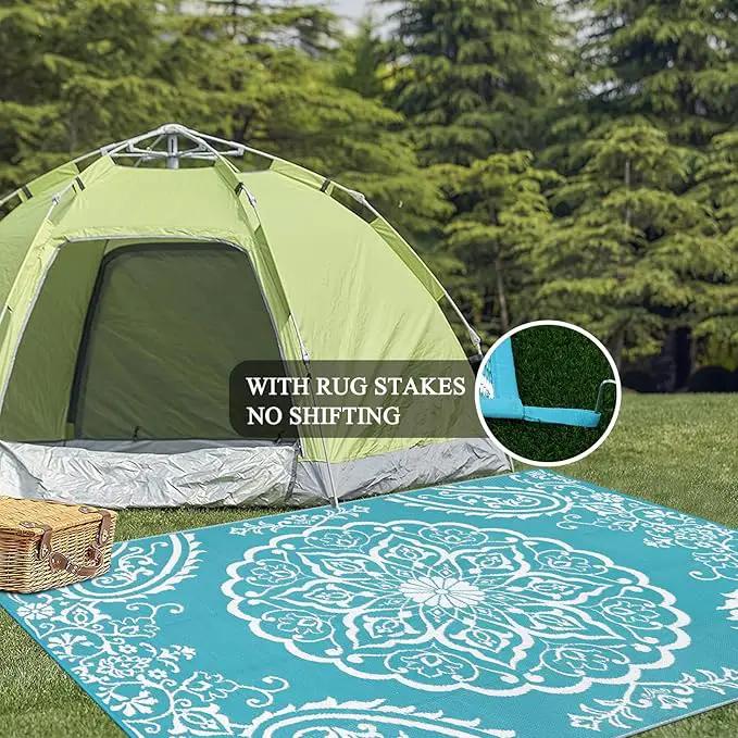 Pauwer Reversible Outdoor Rug, 6'x9', Waterproof Polypropylene Patio Mat, RV, Balcony, Deck, Beach, Picnic by GreenHaven Gardens