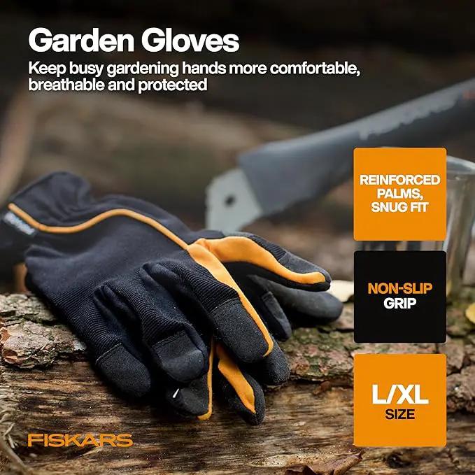 Fiskars Flower Gardening Tool Gift Set with Floral Pruner, Trowel, Cultivator, Garden Gloves, and Ultra-Light Kneeling Cushion for Outdoor Use (5 Piece Kit) by GreenHaven Gardens