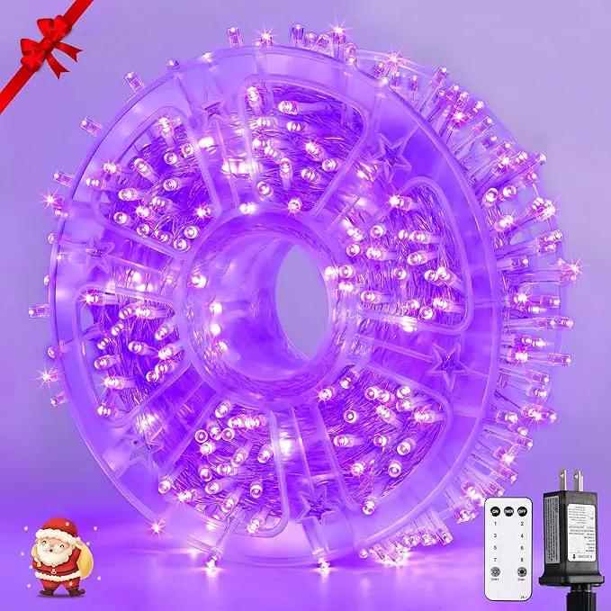 JMEXSUSS 400 LED Halloween Lights, 8 Modes Purple String Lights Indoor,132ft Purple Lights Outdoor Waterproof for Halloween, Christmas,Party,Xmas Tree Lights Decor, EXS-S-0400-R by GreenHaven Gardens