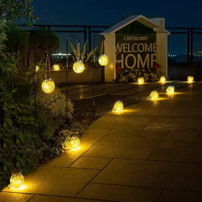 ROSHWEY Solar Lantern, 2 Pack Garden Decor Lights Waterproof Outdoor Lanterns with 30 LED Solar Lights Patio Hanging Lights for Backyard Fence Pathway Porch Christmas Decorative, Warm White by GreenHaven Gardens
