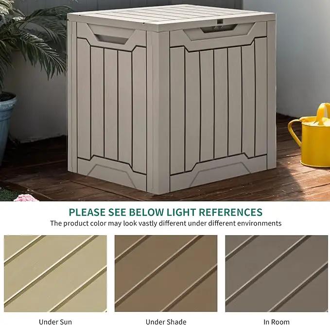 YITAHOME 31 Gallon Outdoor Storage Box, Resin Deck Box and Waterproof Package Delivery Box for Gardening Tools, Pool Supplies, Patio Furniture, Lockable, Taupe by GreenHaven Gardens