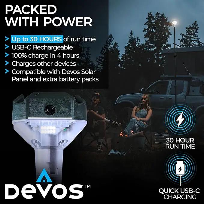 Devos Outdoor | LightRanger 800 Lumen Rechargeable Telescoping LED Lantern | 30 Hour Run Time | Illuminates a 40 Foot Diameter Area | 2 Pack with Padded Case by GreenHaven Gardens