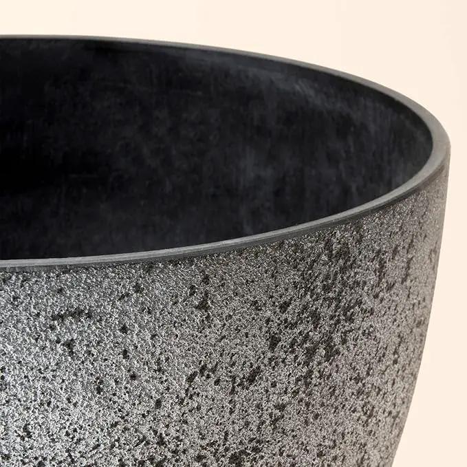 LA JOLIE MUSE 14.2/11.3/8.6 Inch Planters,Set of 3 Indoor/Outdoor Round Planters,Grey Tree Planters,Plant Container with Drain Holes,Flower Pots for Patio and Deck by GreenHaven Gardens