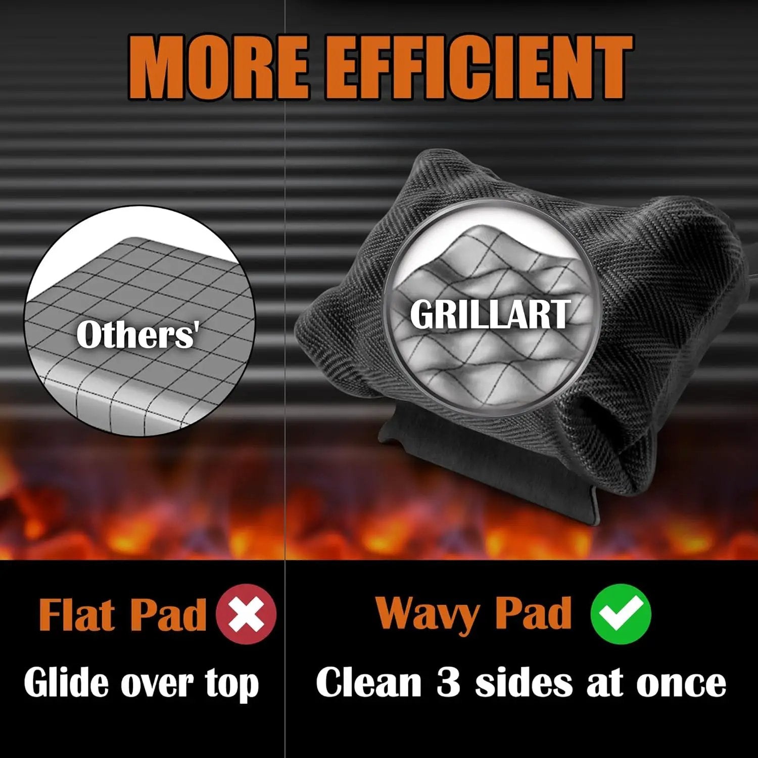 GRILLART Bristle Free Grill Brush Kit, Reinforced Outdoor Grill Brushes, Safe Cleaning Tools with Replaceable Heads, Grill Scraper BBQ Accessories, Men/Dad Gifts by GreenHaven Gardens