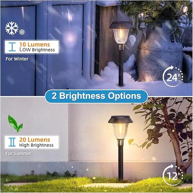 VOLISUN Solar Pathway Lights, 6 Pack LED Solar Lights Outdoor Waterproof,3200K Landscape Lighting,2 Brightness Mode Solar Path Lights,Landscape Lights,Solar Garden Lights for Yard Walkway Driveway by GreenHaven Gardens