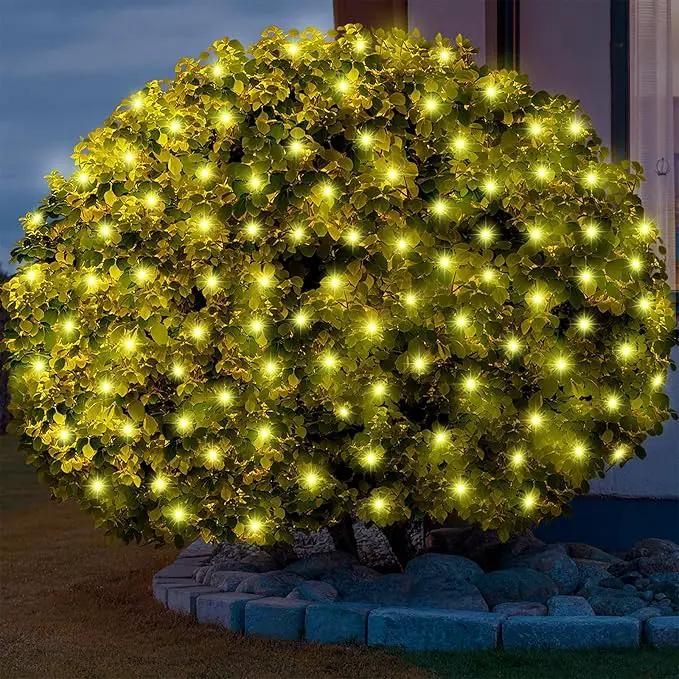 6Ftx4Ft LED Christmas Net Lights Green Wire,Connectable UL Certified Waterptoof Net Lights for Bushes Trees Shurb Garden Outdoor Christmas Decorations by GreenHaven Gardens