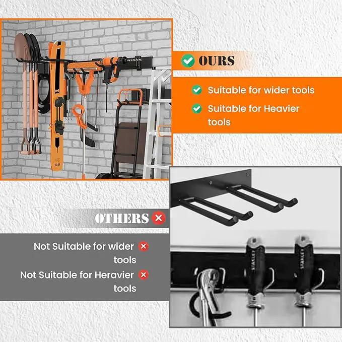 Garage Storage, Garage Organization, Garage Tool Organizer Wall Mount, Garden Tool Organization and Storage 48.1 Inches, Max 450lbs Adjustable Metal Hooks, Hangers Garden Yard Tool Rack, by GreenHaven Gardens