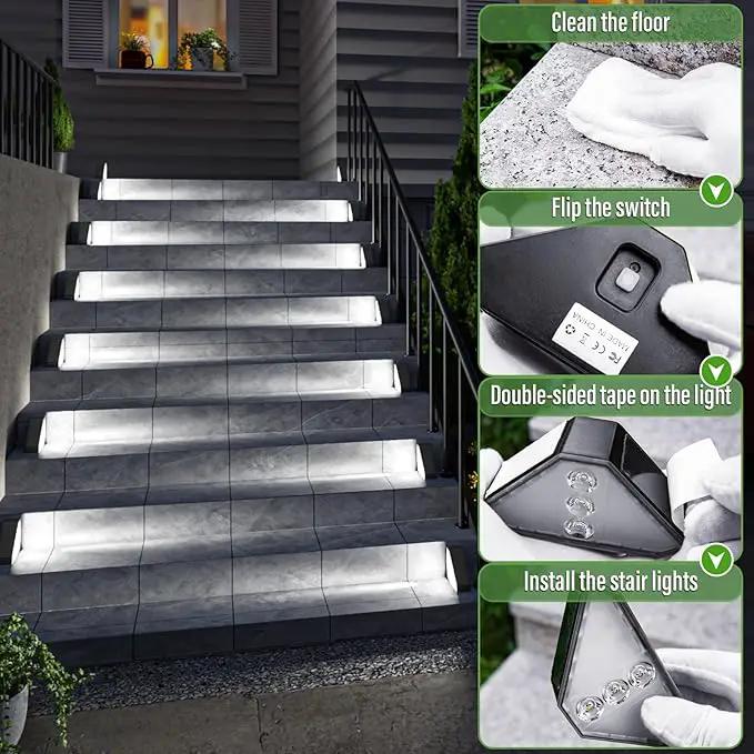 JSOT Solar Step Stair Lights Outdoor Yard Decor 10 Pack, IP65 Waterproof Deck Lighting for Outside Solar Powered, Solar Garden Light Decor for Fence, Backyard, Front Porch Step, Balcony, Wall, Patio by GreenHaven Gardens