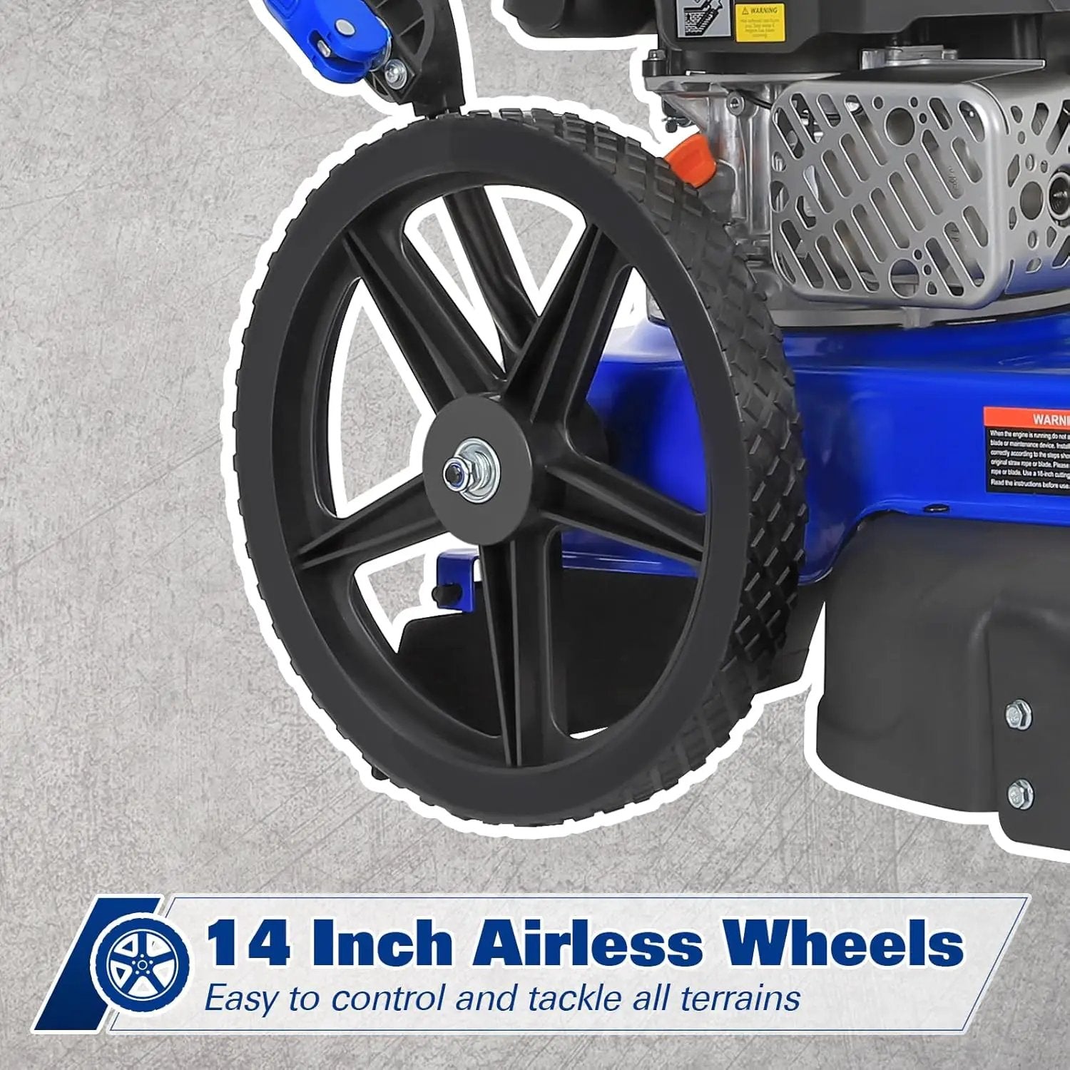 BILT HARD Walk Behind String Trimmer, 170cc 4-Cycle Gas Brush Hog Mower, 22 Inch Cutting Diameter, Push Weed Eater with 14 Inch Flat Free Wheels, Brush Cutter for Farm, Lawn, Yard by GreenHaven Gardens