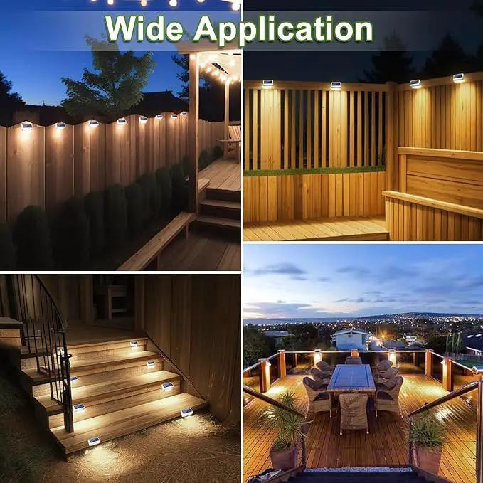 LANSOW Solar Fence Lights 10 Pack, Cool ，Warm and White, Solar Deck Lights Outdoor Waterproof, Dusk to Dawn Solar Powered Decor for Outside, Step, Yard, Patio, Wall, Stair by GreenHaven Gardens