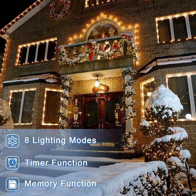 180 LED 59FT Fairy String Lights, LED Christmas Lights with 8 Modes, Connectable Indoor String Lights with Timer Memory for Outdoor Tree Fence Garden Bedroom Wedding Christmas Decorations Warm White by GreenHaven Gardens