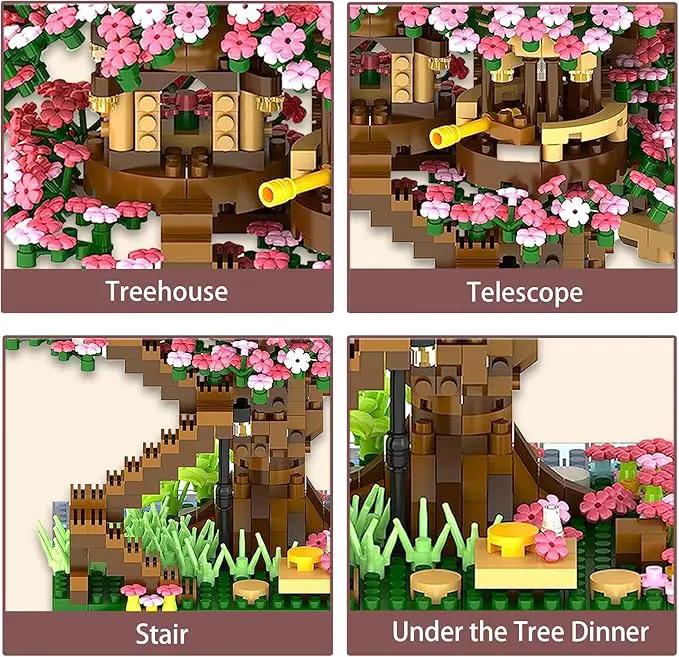 Cherry Blossom Bonsai Tree Mini Micro Building Set, Japanese Sakura Tree House Model Sets for Adults, Flowers House Mini Bricks Building Kit, Creative Gift Toys for Kids 12-14 (2138PCS) by GreenHaven Gardens