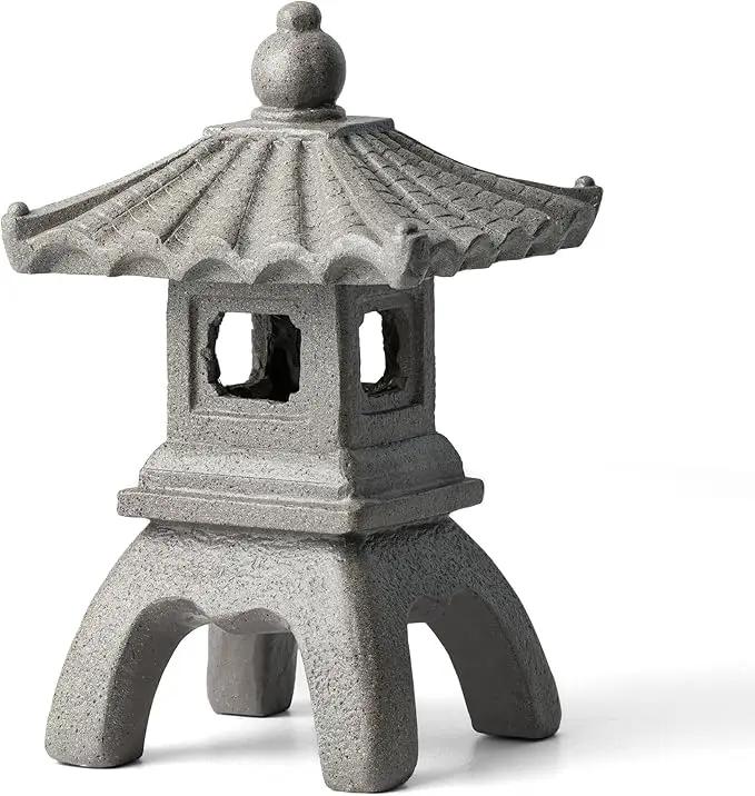 Glitzhome MGO Faux Concrete Pagoda Garden Statue Indoor and Outdoor Decoration, 16" H by GreenHaven Gardens