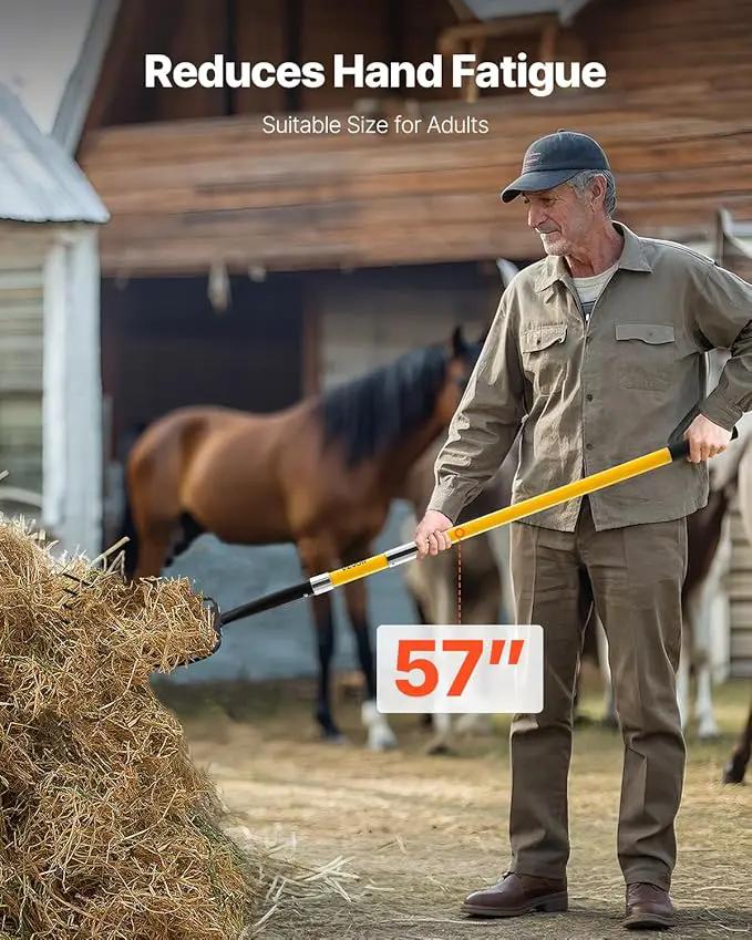 VEVOR Garden Fork, 5-Tine Gardening Pitchfork with Fiberglass Handle, 57 in Heavy Duty Digging Fork with Y Grip, Forged Steel Spading Fork for Hay Potato Composting Transplanting Aeration by GreenHaven Gardens