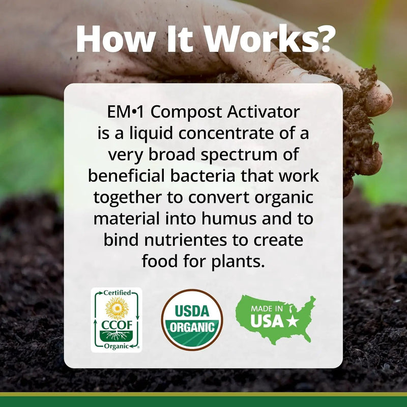 TeraGanix Compost Accelerator (1 Bottle = 11 Gallons), Reduce Odors, Liquid Compost Starter Concentrate, Reduce Composting Time, USDA Organic, 1 Pint (16 fl oz) by GreenHaven Gardens