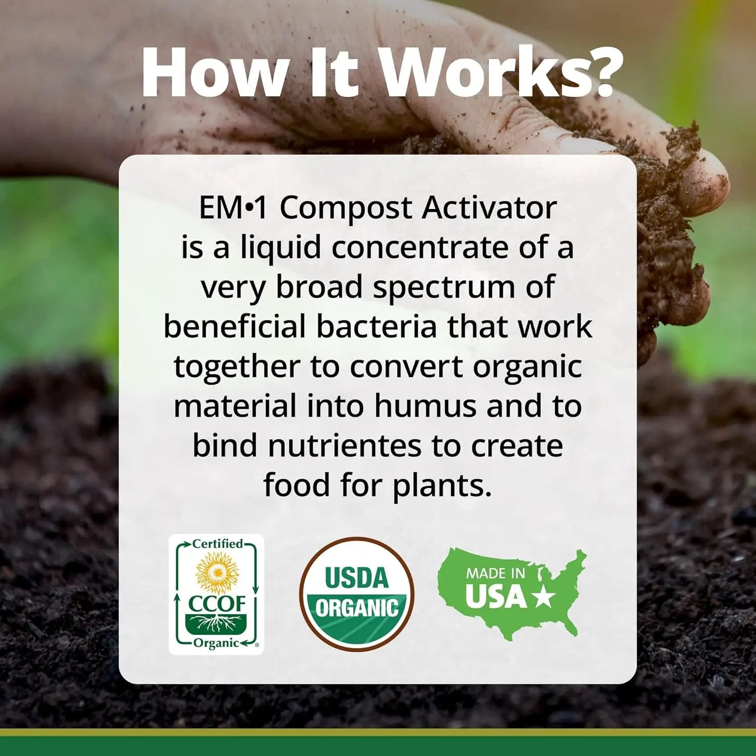 TeraGanix Compost Accelerator (1 Bottle = 22 Gallons), Reduce Odors, Liquid Compost Starter Concentrate, Reduce Composting Time, USDA Organic, 1 Quart (32 fl oz) by GreenHaven Gardens