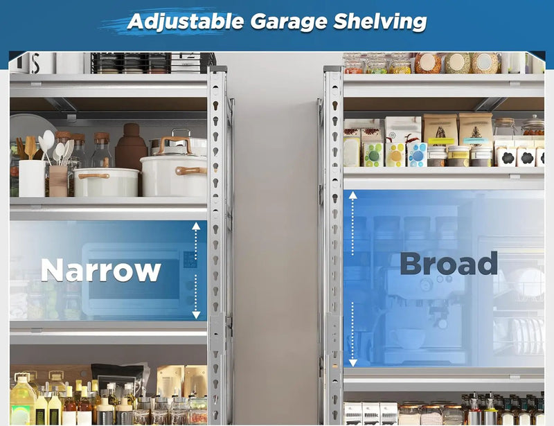REIBII Garage Shelving, 5 Tier Storage Shelves Load 3000LBS, Adjustable Garage Shelving Heavy Duty, Metal Shelves Unit for Basement, Warehouse, 48" W x 72" H x 18" D, Galvanized by GreenHaven Gardens