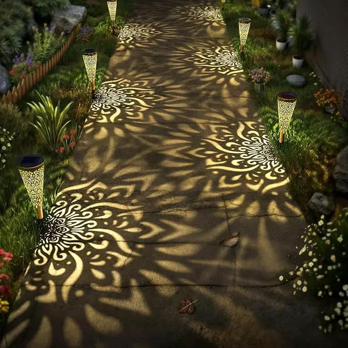 6 Pack Solar Lights Outdoor Garden Decorative Solar Garden Lights with Warm Light Waterproof Solar Pathway Landscape Lights for Path Patio Backyard Walkway Yard Garden Decor (Gold, 6Pcs) by GreenHaven Gardens